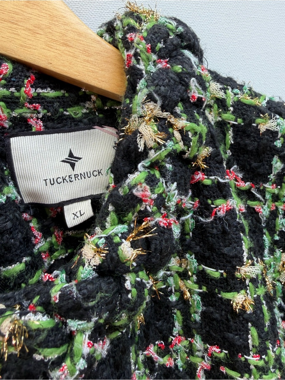 Tuckernuck Jackie Dress in Holly Tinsel Tweed - Picture 3 of 4